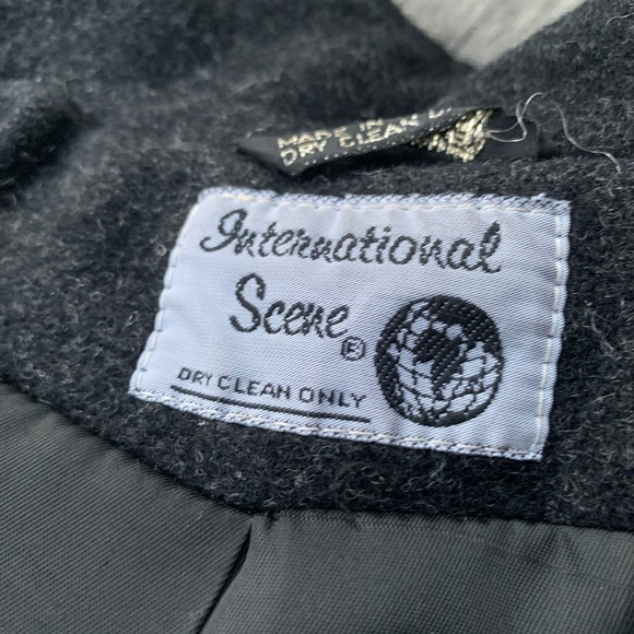 New Wool Pea Coat Vintage England Bomber Button Down Black Jacket - Picture 15 of 16